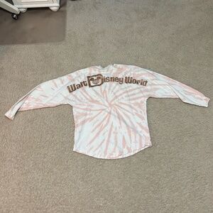 Walt Disney World Pink Rose Gold Glitter Tie Dye Spirit Jersey Long Sleeve